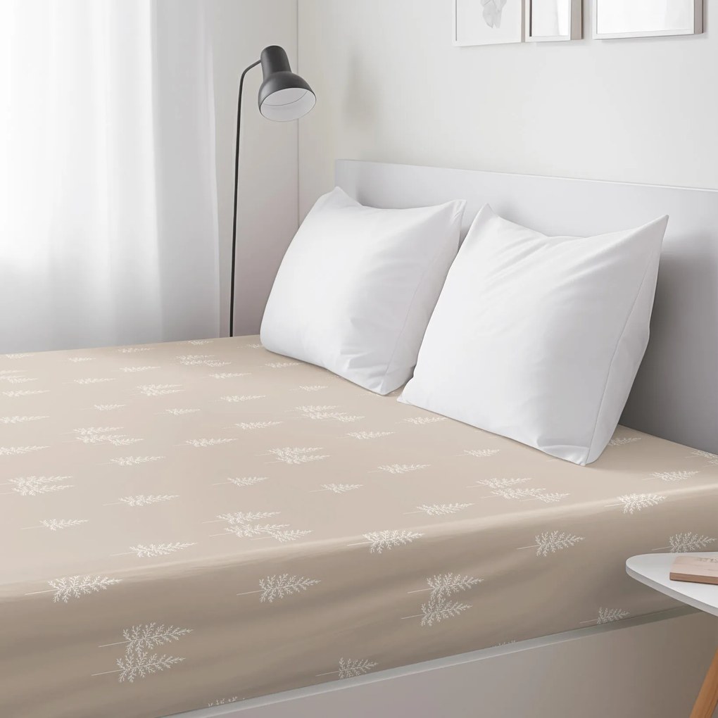 Goldea pamut körgumis lepedő - északi fenyők 90 x 200 cm