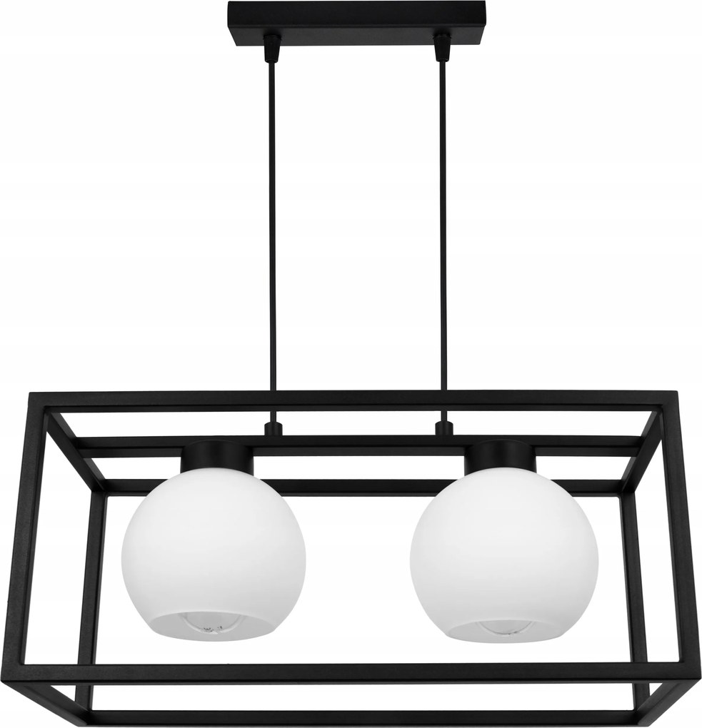 Függesztett Mennyezeti Lámpa Fekete Csillár Loft Üveg Fehér Gömbök Modern