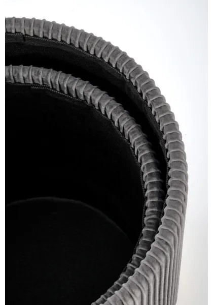 KÉSZLET 2x Taburet MONTY átm. 36/66 cm szürke/arany