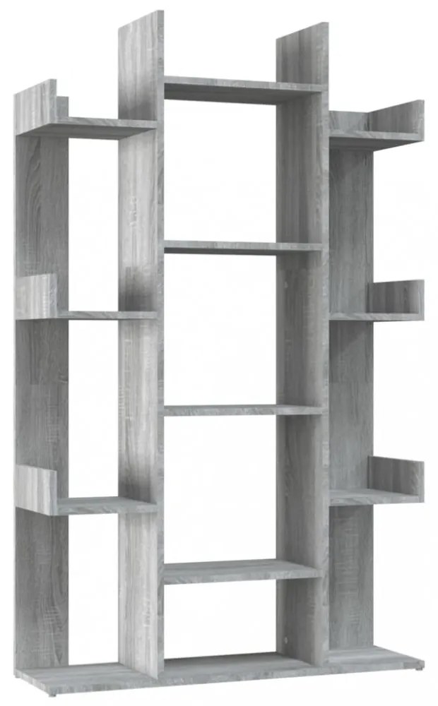 szürke sonoma színű szerelt fa könyvszekrény 86 x 25,5 x 140 cm