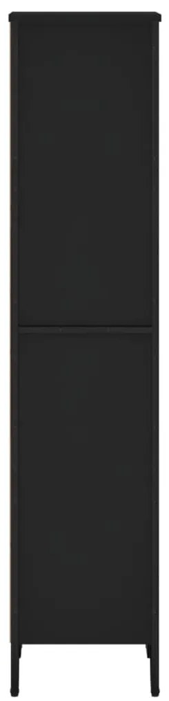 fekete szerelt fa könyvszekrény 50 x 31 x 137,5 cm