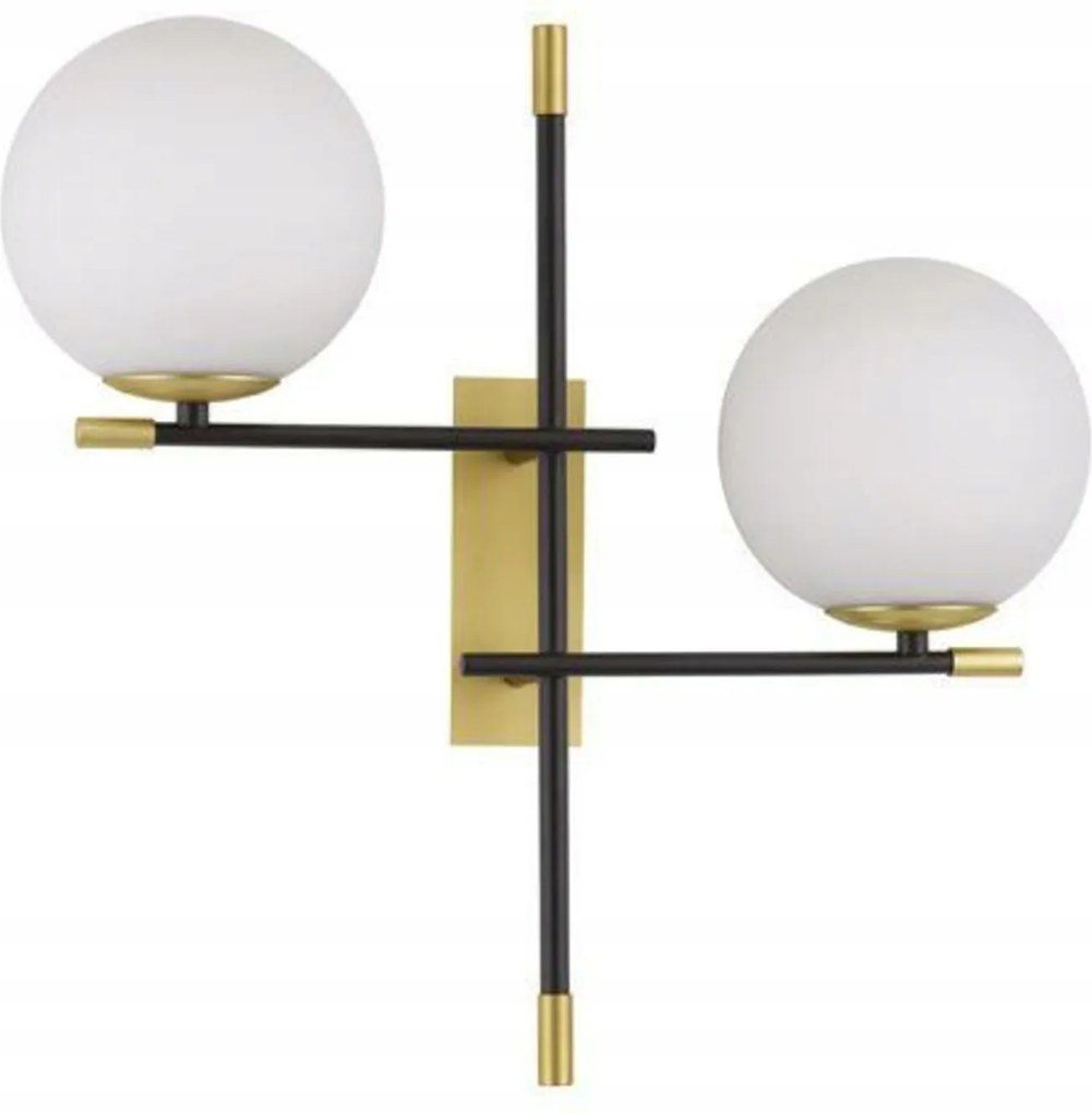 Nova Luce lámpa Gitchi matt fekete és arany fém opálüveg G9