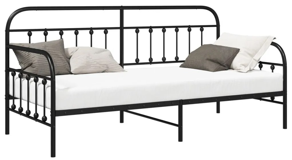 Fekete Nappaliágy Keret 100x190 cm Acél