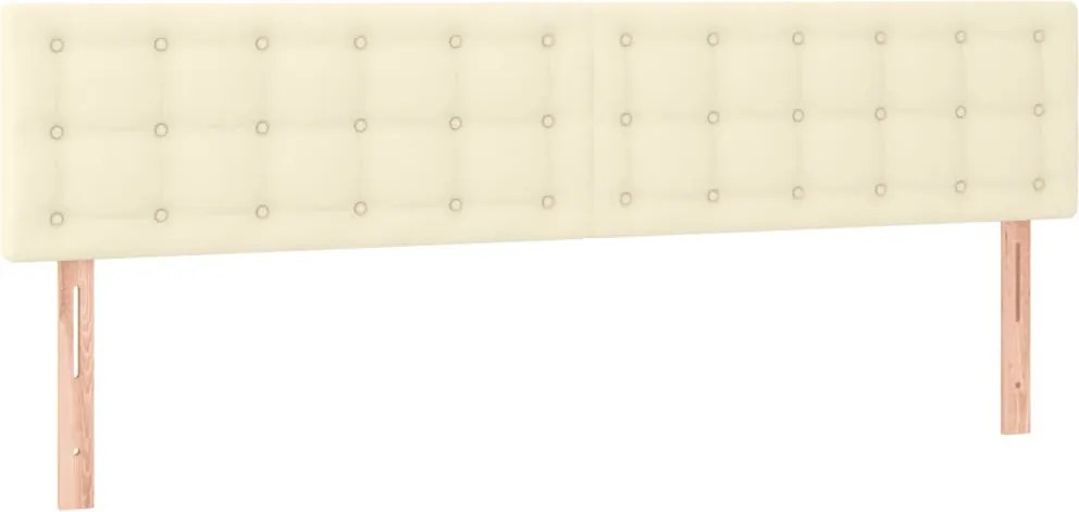 krémszínű műbőr LED-es fejtámla 180 x 5 x 78/88 cm