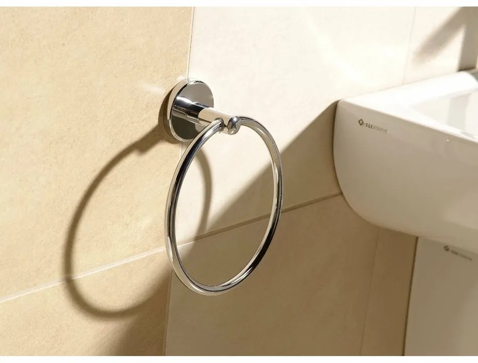 AQUALINE SB106 Samba törülközőtartó kör, ezüst