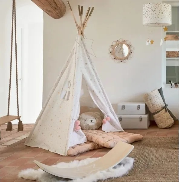 Atmosphera - Gyermek falitükör CAMPAIN átm. 38 cm rattan