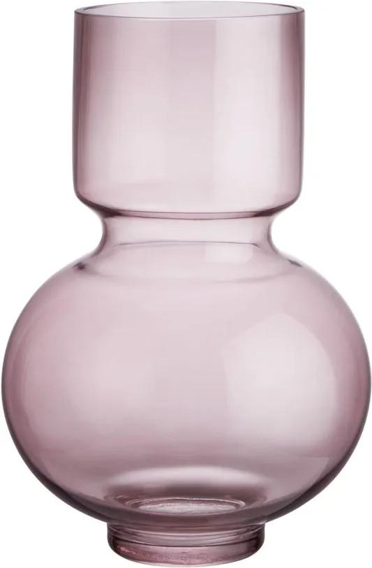 BELLA üveg váza, rózsaszín 20 cm