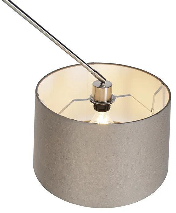 Acél függőlámpa taupe színű vászonbúrával 35 cm - Blitz