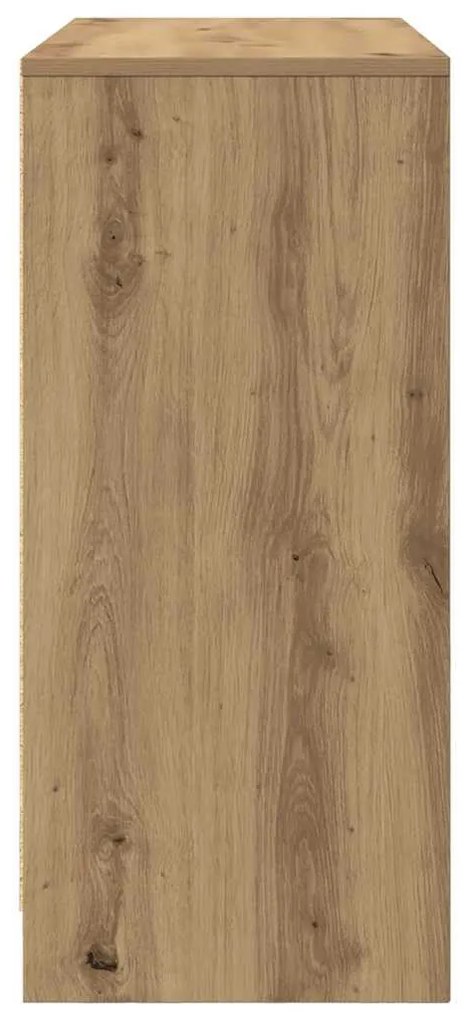 kézműves tölgy színű szerelt fa tálalószekrény 85x34x76 cm