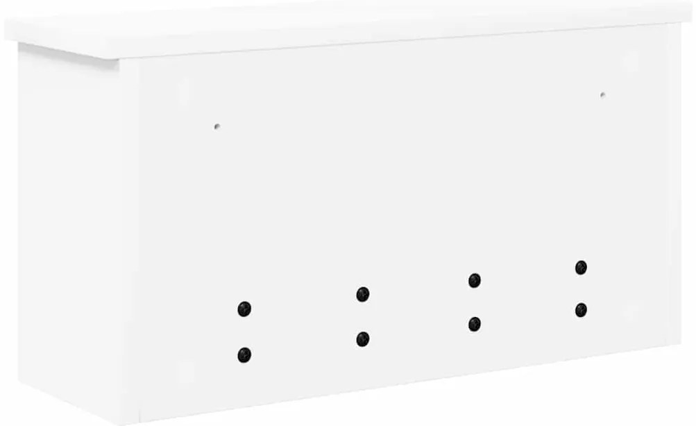 Fali Kabáthorog polcokkal Fehér 50 x 16 x 26 cm Faanyag