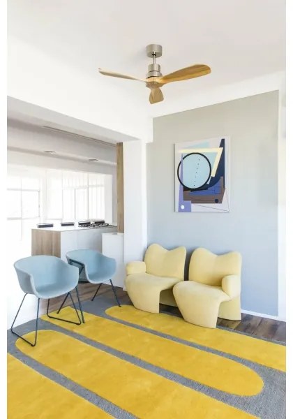 FARO 33509DC - Mennyezeti ventilátor MINI LANTAU króm/fa átm. 107 cm + távirányító