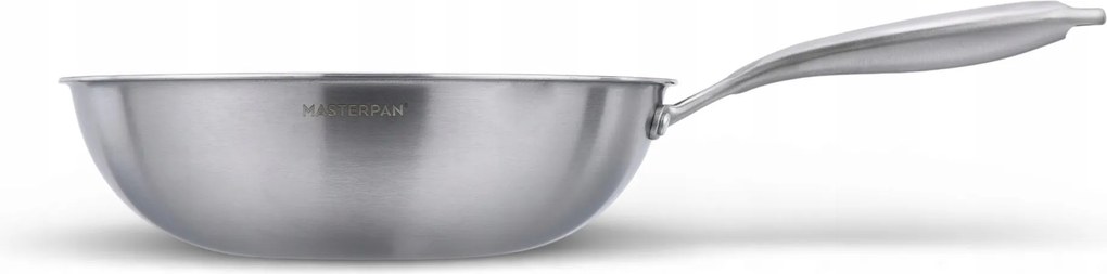 Wok 30 CM rozsdamentes acél Masterpan Indukciós Gáz