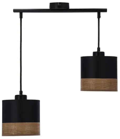Csillár zsinóron PORTO 2xE27/60W/230V fekete/barna