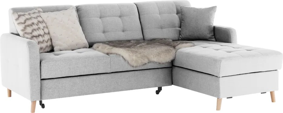 Univerzális sarokgarnitúra, világosszürke, VISBY