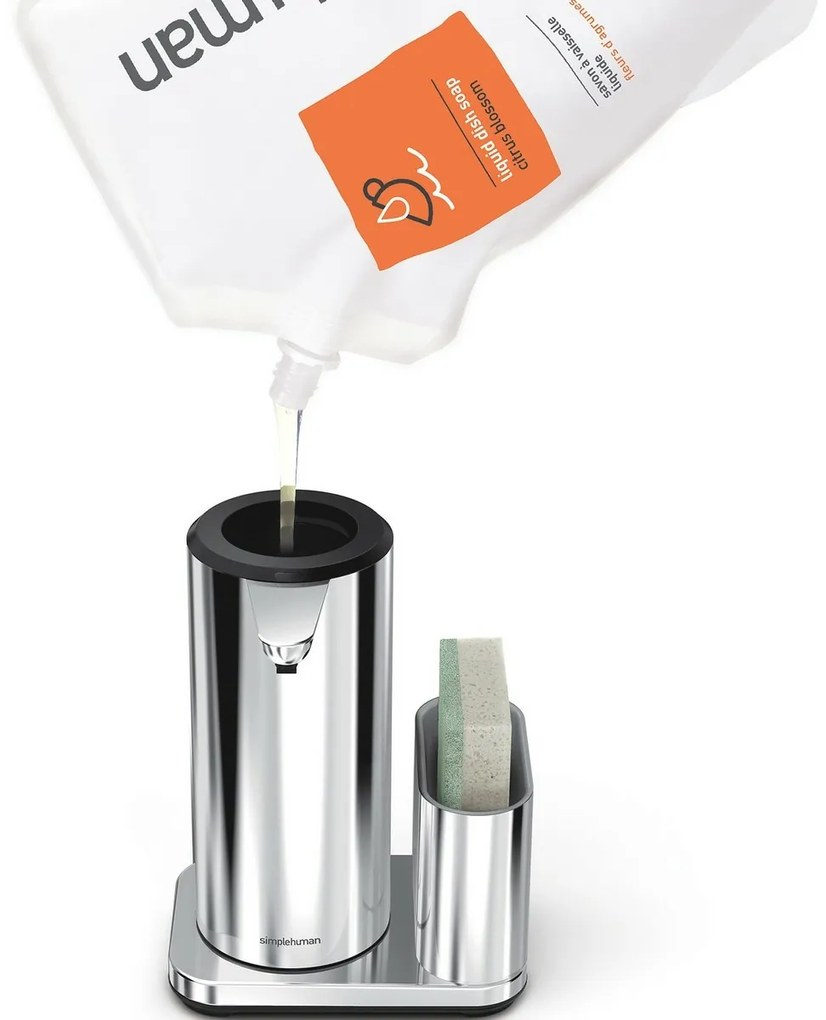 Simplehuman Érintésmentes adagoló szivaccstartóval414 ml, rozsdamentes acél, fényes