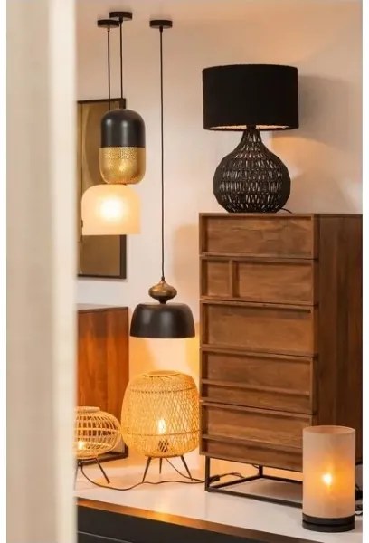 Asztali lámpa BASICLABEL 1xE27/40W/230V bambusz