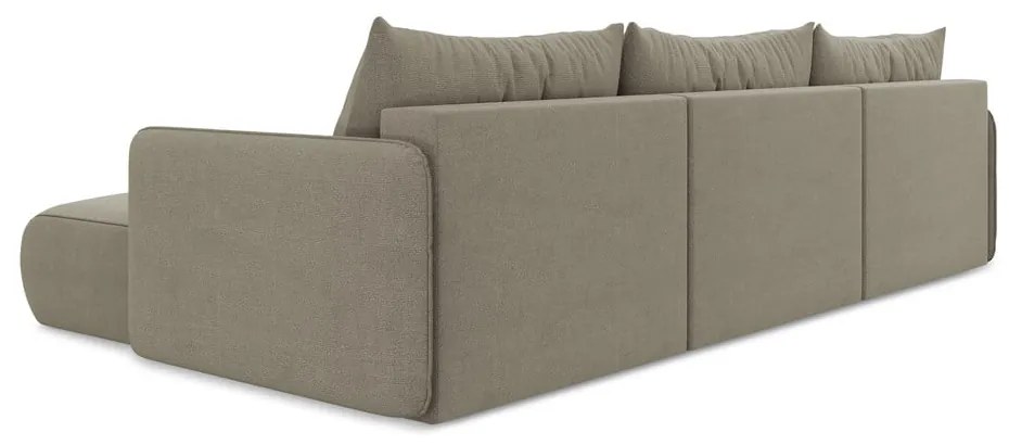 Bézs kinyitható-tárolóhelyes sarokkanapé Nanea – Makamii