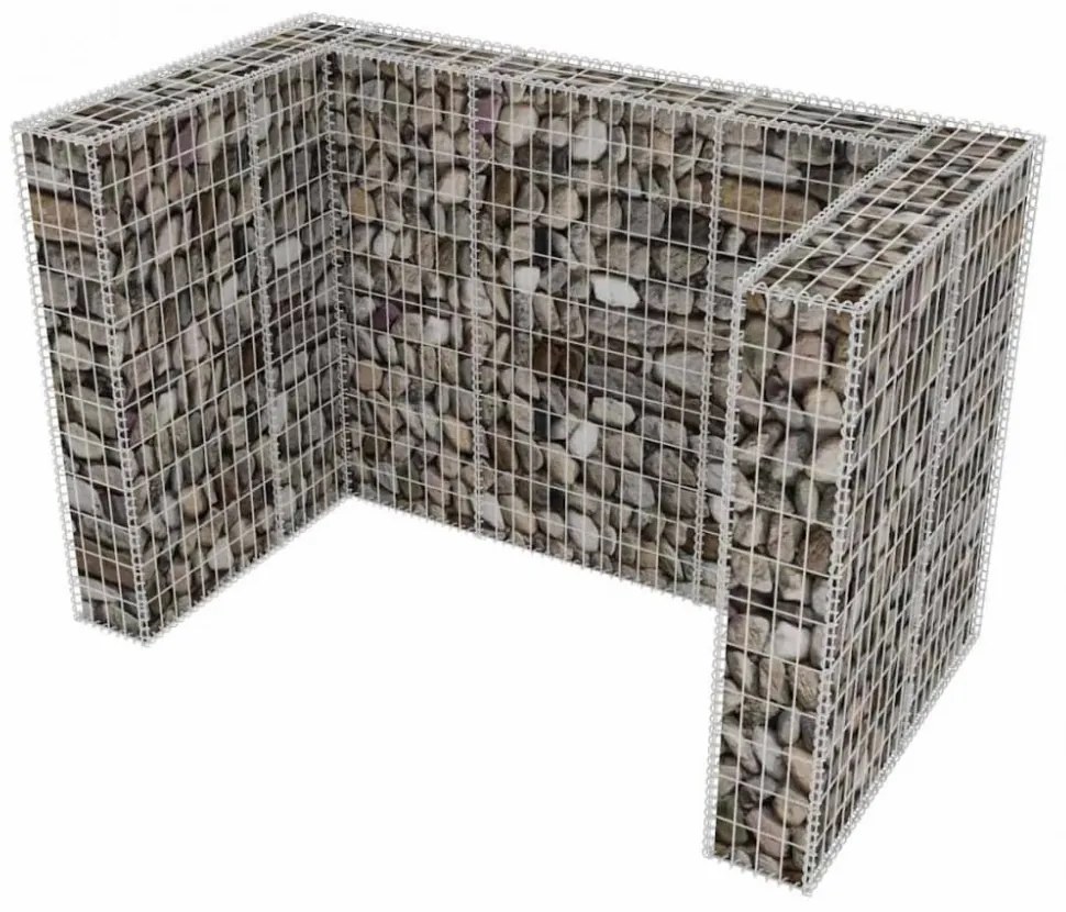 acél gabion 2 db gurulós kukához 180 x 100 x 120 cm