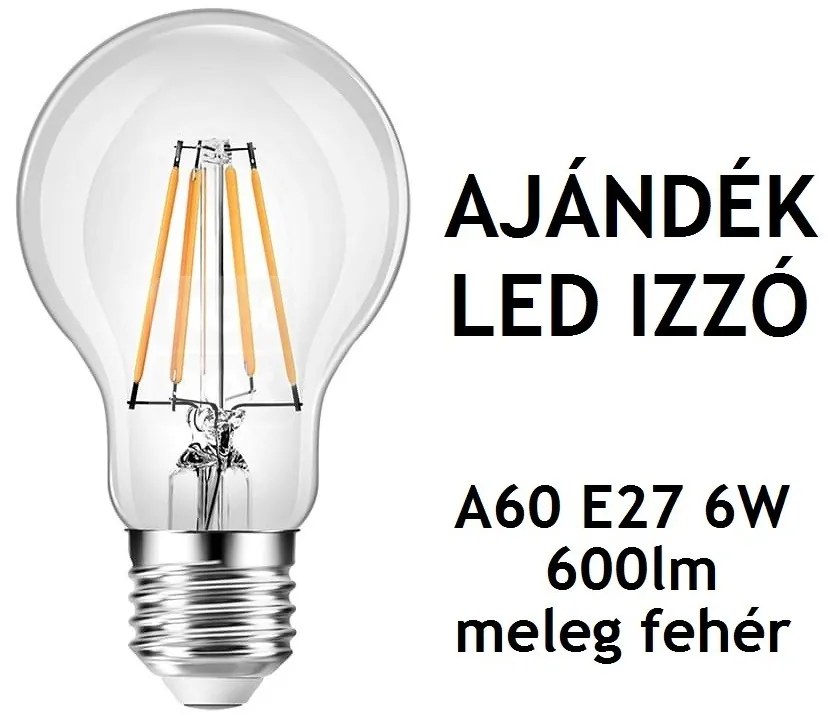 Glimex LAVOR hosszú karos állítható fekete fali lámpa 1x E27 + ajándék LED izzó