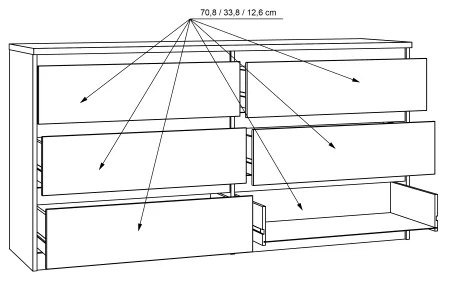 MAO fiókos komód, artisan tölgy