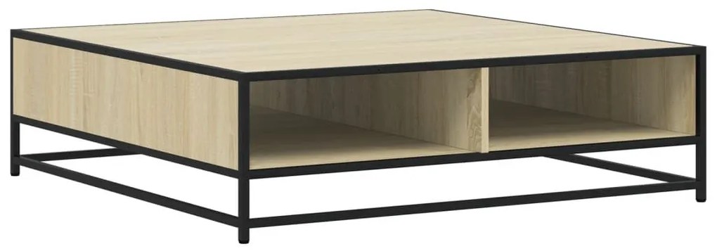 sonoma tölgy szerelt fa és fém dohányzóasztal 100 x 100 x 30 cm