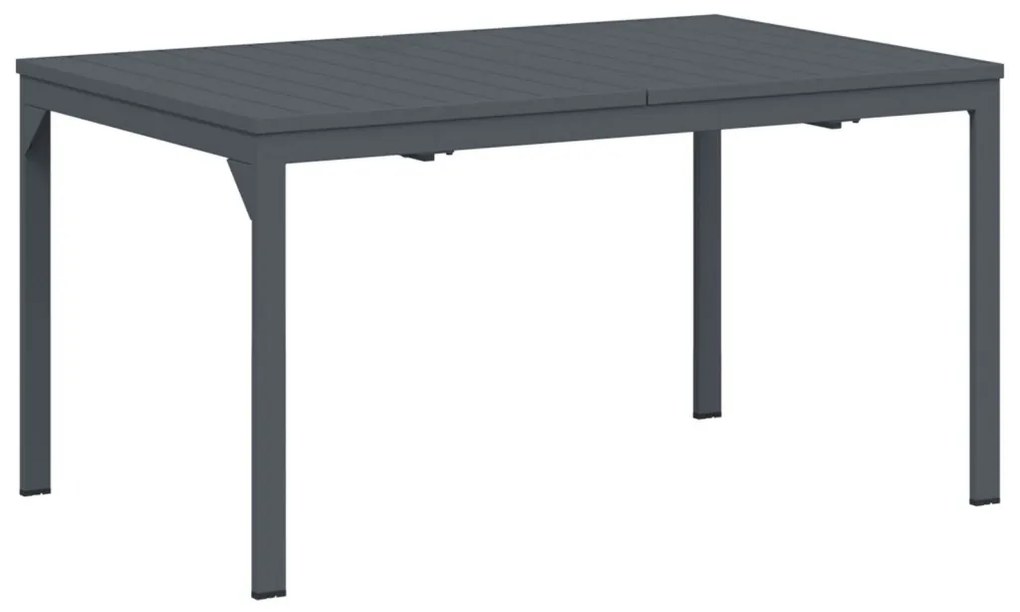 10 részes kerti étkezőszett párnákkal Barna Poli Rattan, Bővíthető kerti asztal Antracit (140-210)x90x73 cm Acél