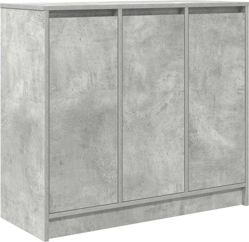 vidaXL betonszürke szerelt fa tálalószekrény 85x34x76 cm