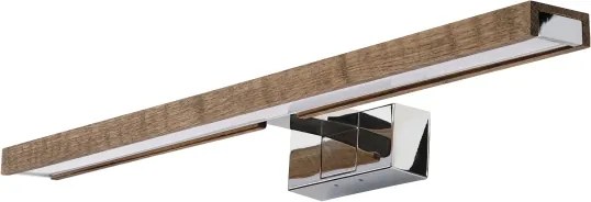 Brilagi -LED Fürdőszobai LED tükörvilágítás 3 az 1-ben WOODY MIRROR LED/12W/230V IP44 króm/tölgy-dió