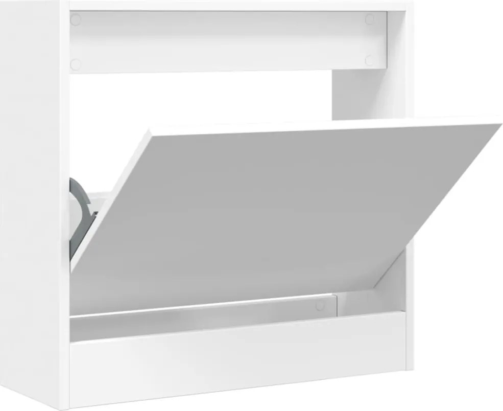 vidaXL fehér szerelt fa cipőszekrény 60 x 21 x 57 cm