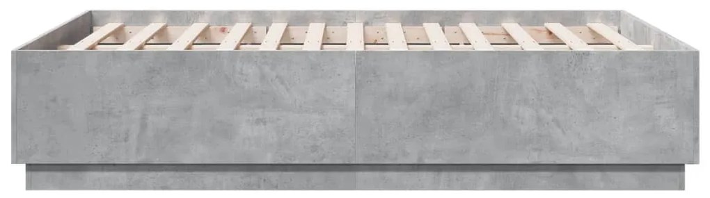 betonszürke szerelt fa ágykeret 120 x 190 cm