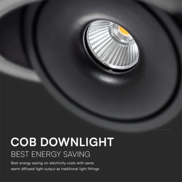 LED mennyezeti spotlámpa LED/28W/230V 3000/4000/6400K Ø20 cm fekete