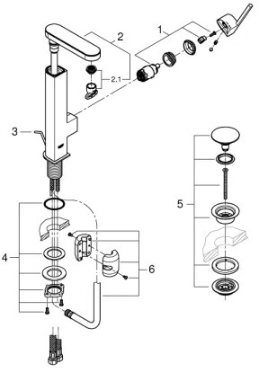 GROHE 23844003 - PLUS mosdócsaptelep, L méret, fényes króm
