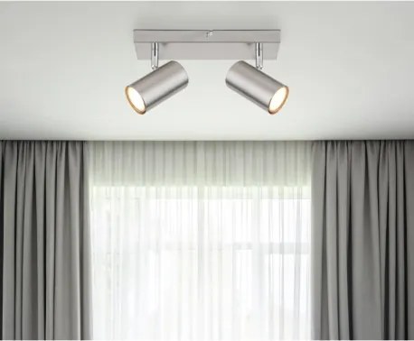 Globo 57911-2 Fali lámpa, fém matt nikkel, króm, HxSzxM: 260x60x120mm, 2x GU10 35W 230V izzók nélkül