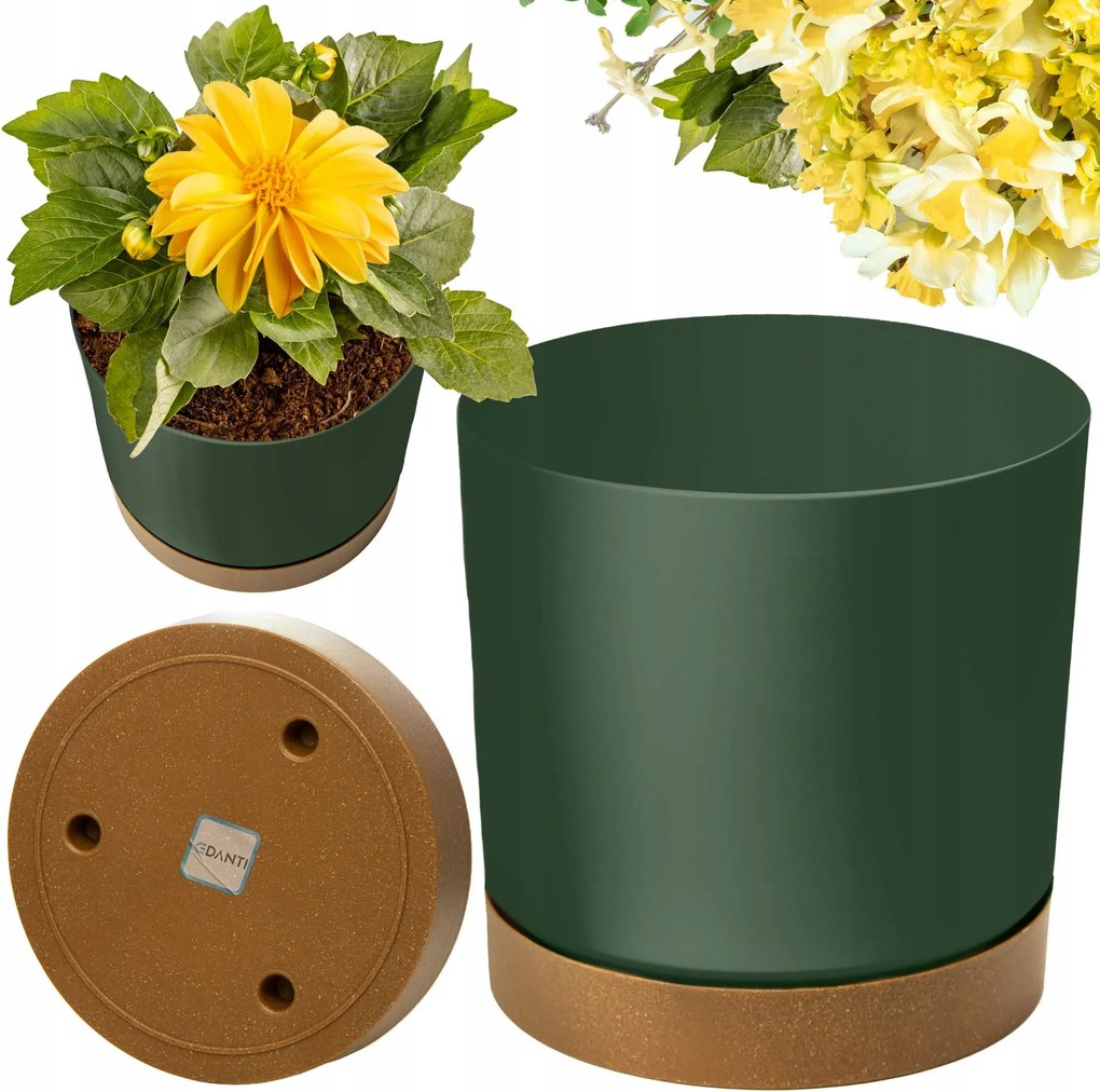 Virágtartó Fedő 14,8 CM Állvánnyal Otthonra Kerti Műanyag