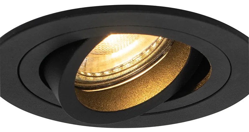 6 darabos modern fekete süllyesztett spotlámpa készlet - Rondoo