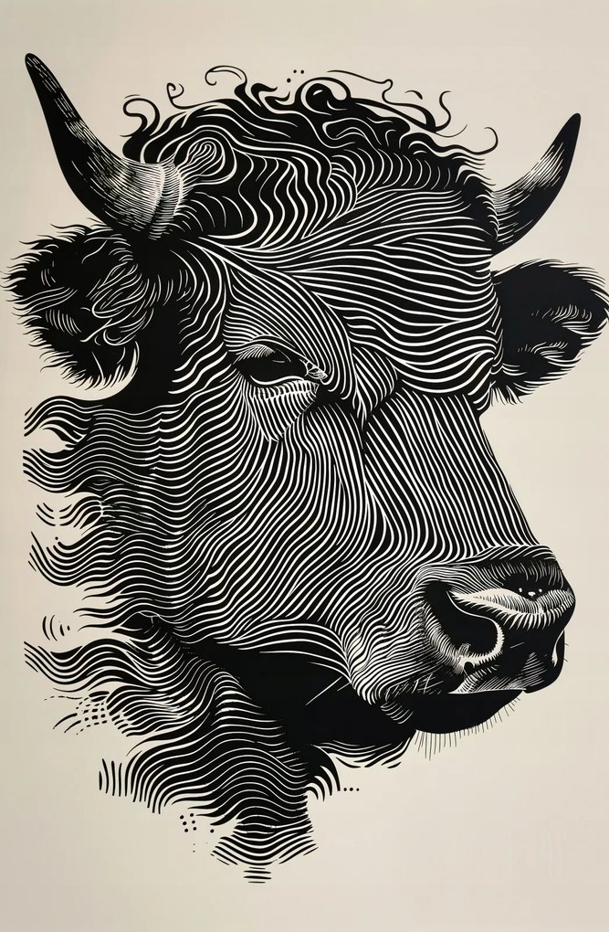 Poszter 53x81cm Bika fényes színekben