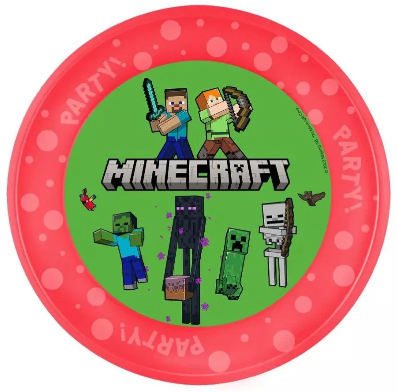 Minecraft Party micro prémium műanyag lapostányér 21 cm