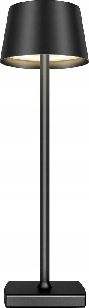 Vezeték nélküli asztali lámpa fém lámpabúra fekete