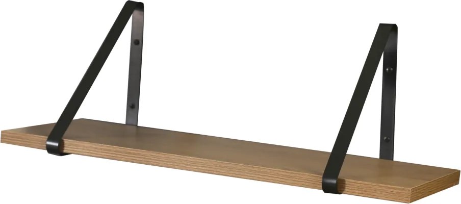 Fali polc, tölgy/fekete, SAGIRA