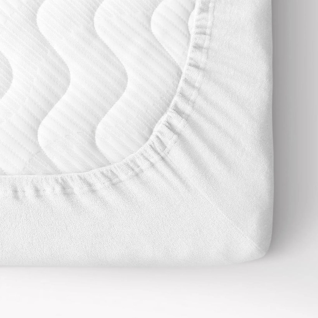 Goldea frottír gumis lepedő - fehér 90 x 200 cm