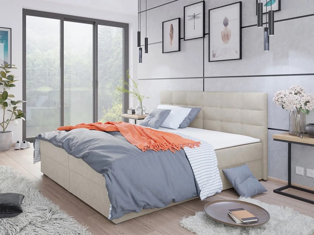 Franciaágy Boxspring Sebastian -1 (180x200) (Rico 01). 1059692