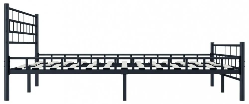 fekete acél ágykeret 160 x 200 cm