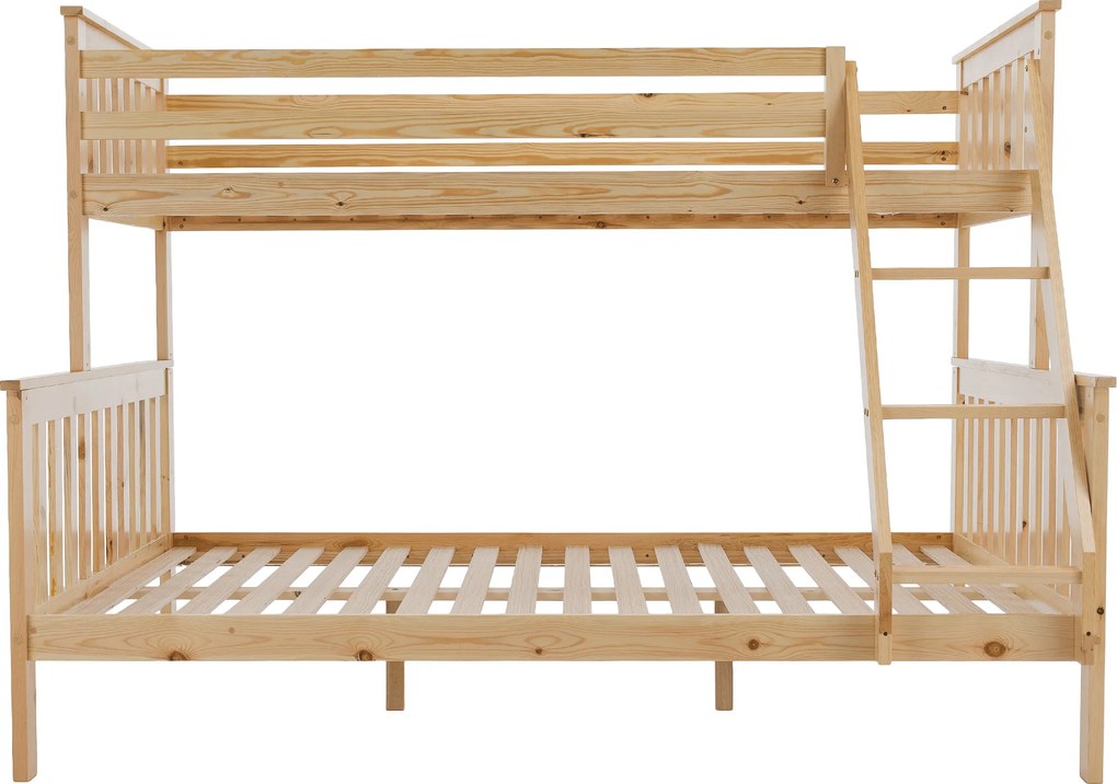 Kinyitható emeleteságy, természetes tűnyalábos fenyő, LUINI