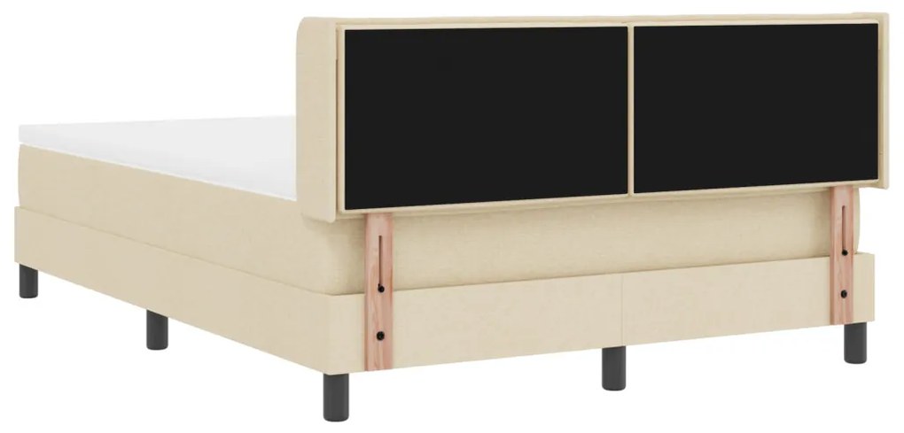 Boxspring Ágy Mattal Krém Színben, 140 x 200 cm, Szövet