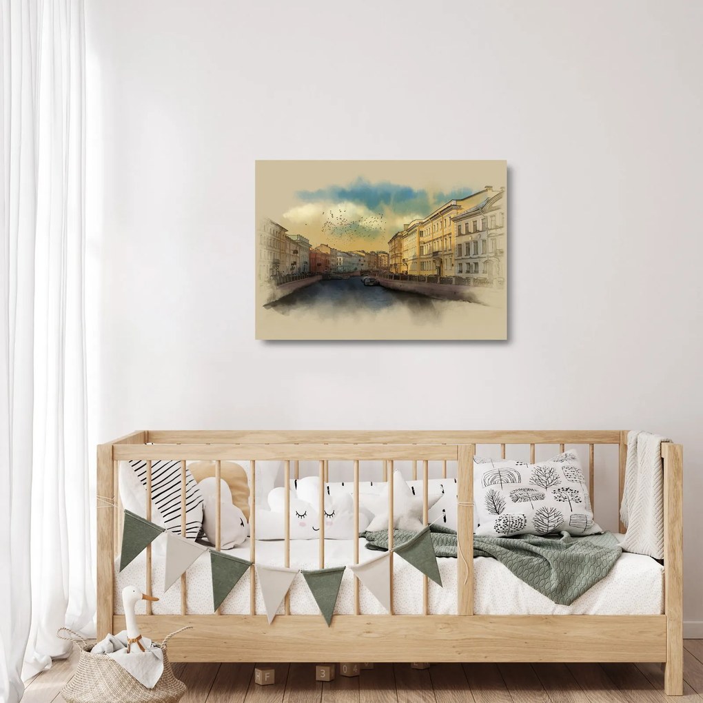 Kép - Moyka, folyó, St. Petersburg, Oroszország (üvegen) (70x50 cm)