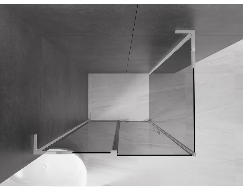 Mexen Velar L, zuhanykabin tolóajtóval 90 x 120 cm, 8mm szürke üveg, króm, 871-090-120-43-01