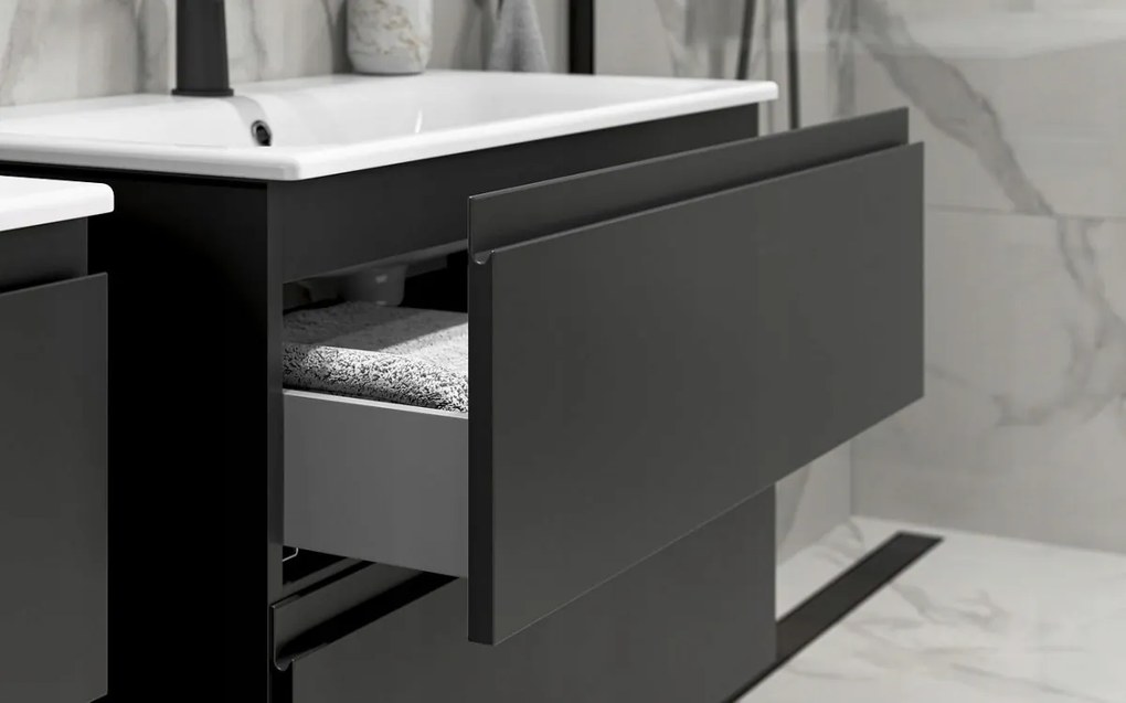 Cersanit Moduo SET, függesztett szekrény 50x40x62 cm + mosogató 50 cm, antracit matt, S801-485-DSM