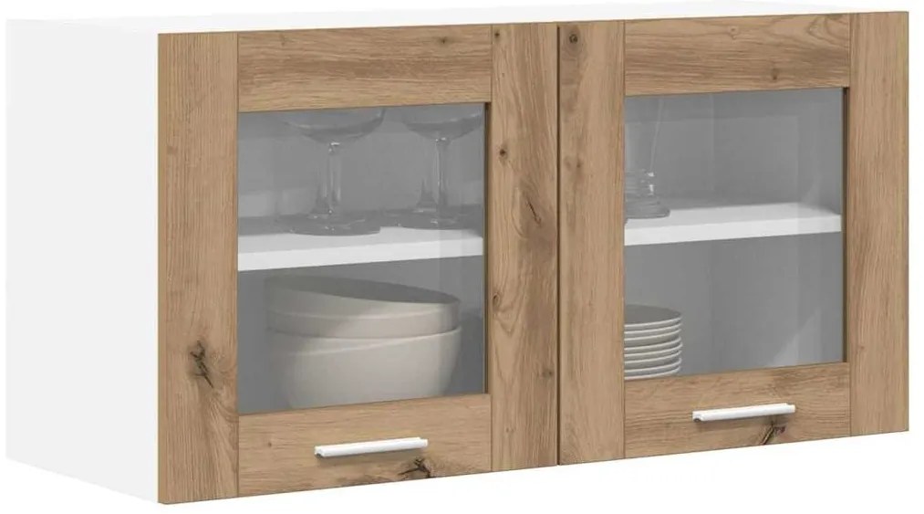 Függő szekrény Riga Artisan tölgy és fehér 80 x 31 x 40 cm