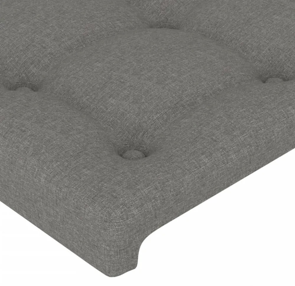 sötétszürke szövet LED-es fejtámla 160x5x78/88 cm