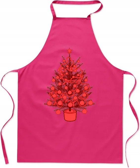 Karácsonyi konyhai kötény Piros karácsonyfa